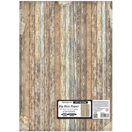 Bedrucktes Reispapier für Kunst und Handwerk cm 50X70 - Symphony Holzmuster