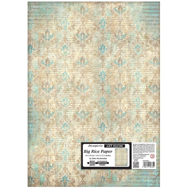 Bedrucktes Reispapier für Kunst und Handwerk cm 50X70 - Symphony Wandteppichmuster