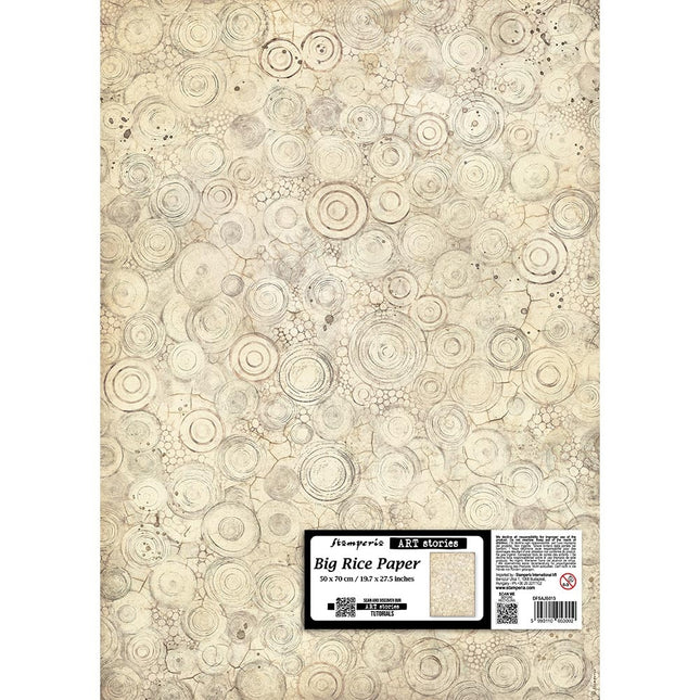 Bedrucktes Reispapier für Kunst und Handwerk cm 50X70 - All Around Ringe