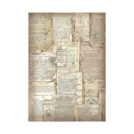 Auswahl 8 Reispapier A6 Hintergründe - Vintage Library