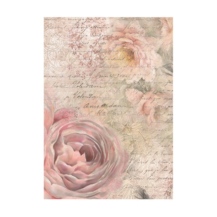 Auswahl 8 Reispapier A6 Hintergründe - Shabby Rose