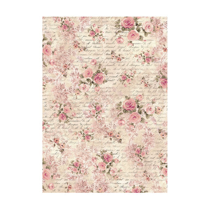 Auswahl 8 Reispapier A6 Hintergründe - Shabby Rose