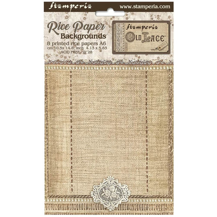 Auswahl 8 Reispapier A6 Hintergründe - Old Lace