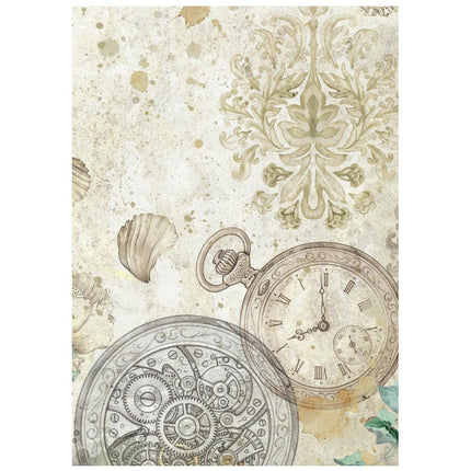 Bedruckte 8 Reispapier A6 Hintergrundauswahl für Kunst und Handwerk - Gardens of Time