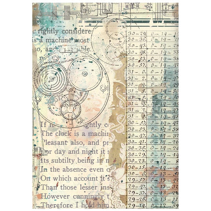 Bedruckte 8 Reispapier A6 Hintergrundauswahl für Kunst und Handwerk - Gardens of Time