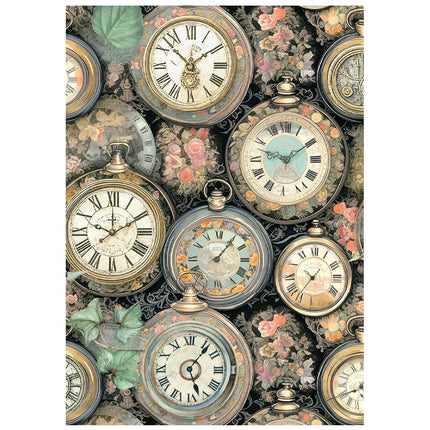 Bedruckte 8 Reispapier A6 Hintergrundauswahl für Kunst und Handwerk - Gardens of Time