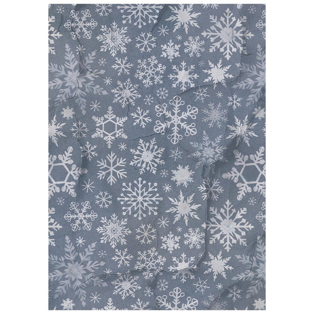 Printed 8 Rice paper A6 backgrounds selection for Art and Craft - Silent Night