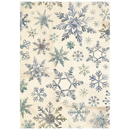 Printed 8 Rice paper A6 backgrounds selection for Art and Craft - Silent Night