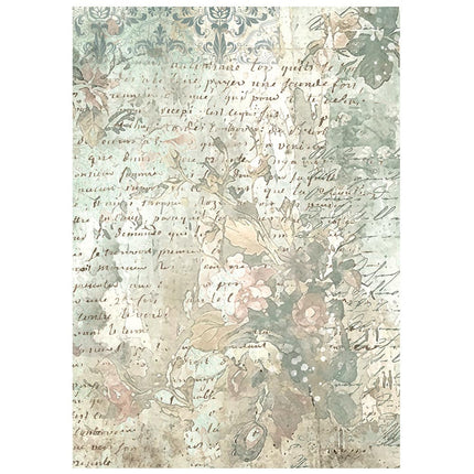 Printed 8 Rice paper A6 backgrounds selection for Art and Craft - White Christmas