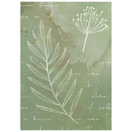 Printed 8 Rice paper A6 backgrounds selection for Art and Craft - Flowers and Poems