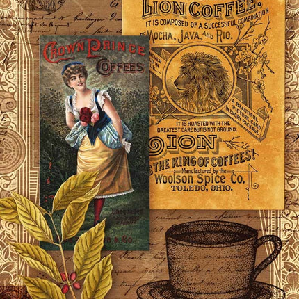 Morgenkaffee-Collage Reispapier A4