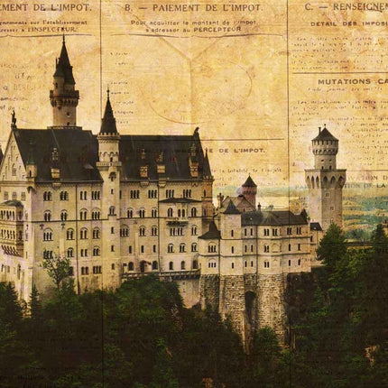 Europäisches Schloss Reispapier A4