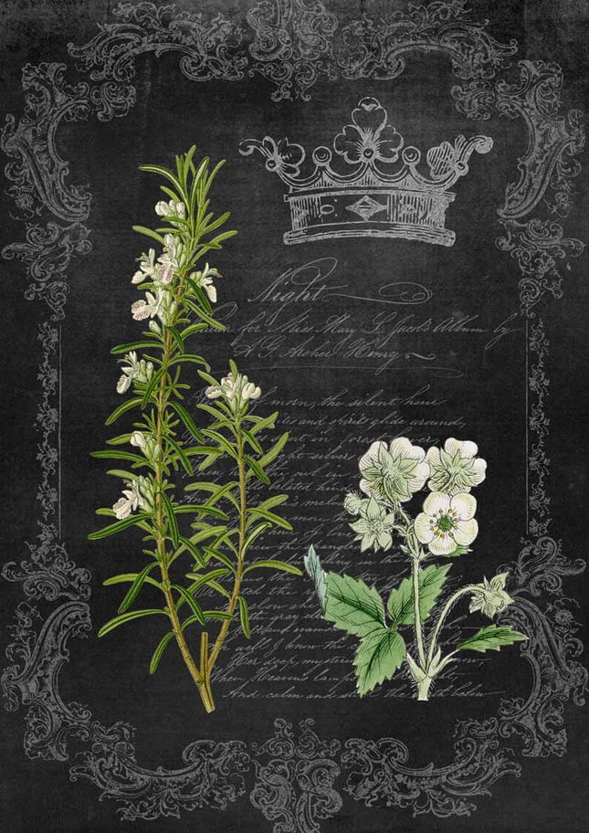 Rosmarin und Wildblumen Tafel A4