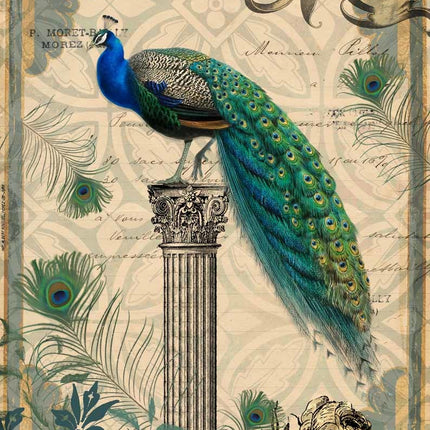 Pfau auf einem Sockel A3