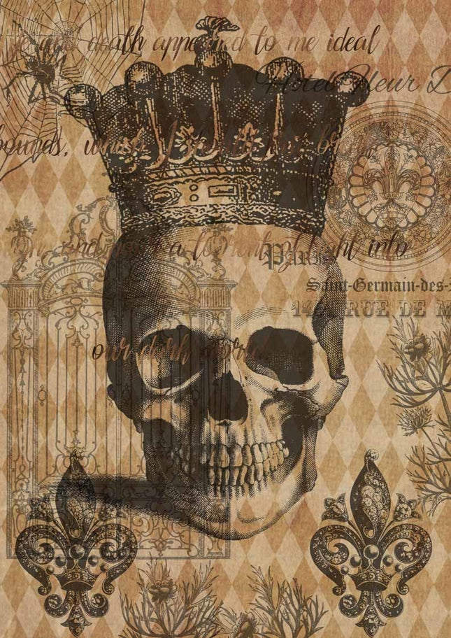 Halloween Schädel mit Krone A4