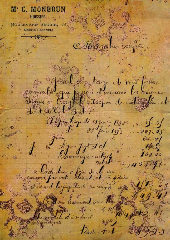 Antiker Französischer Brief A4