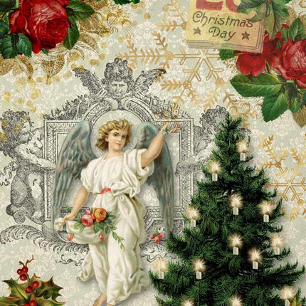 Weihnachtsengel mit Baum A4