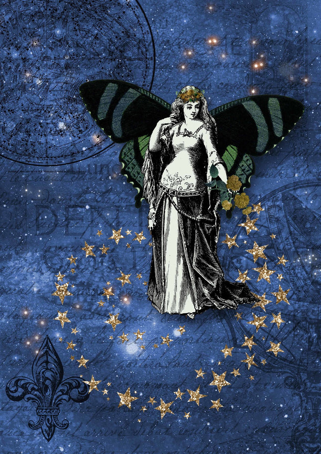 Blaue Kosmische Fee A4