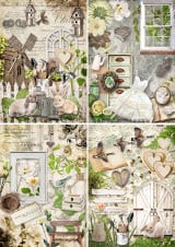 Decoupage Queen Garden 4er Pack A4