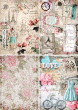 Decoupage Queen Shabby 4er Pack A4