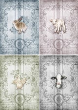 Decoupage Queen Spring Animals 4er Pack A4
