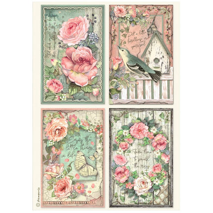 Auswahl 6 Reispapier A4 - House of Roses