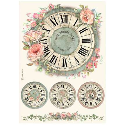 A4 Reispapier verpackt - House of Roses Uhr
