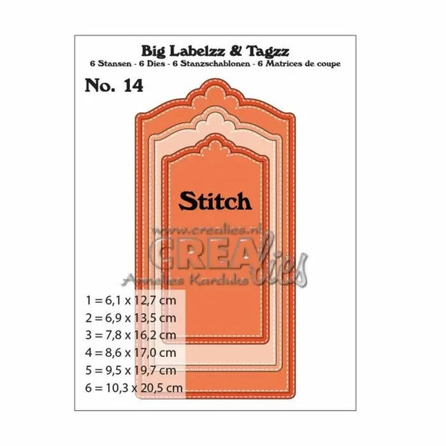 Crealies Big Labels & Tags Nr.14