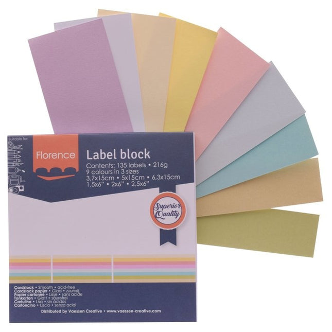 Florence • Etikettenblock 216g Pastellfarben