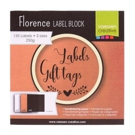 Florence • Etikettenblock 216g Weiß Schwarz Kraft