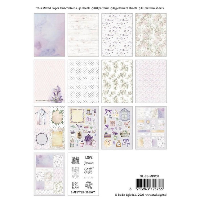 Studio Light • Essentials gemischter Papierblock Musterpapier Nr. 3