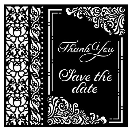 Dicke Schablone cm 18X18 - Du und ich Danke Save the Date
