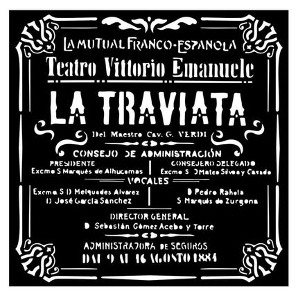 Dicke Schablone cm 18X18 - Desire La Traviata