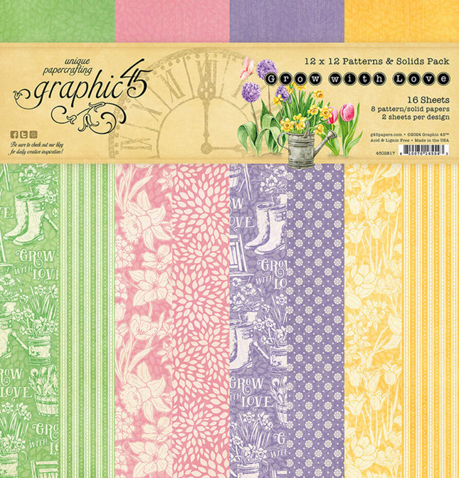 Grow with Love Muster- und Unifarben-Papierpackung 12x12 Inch