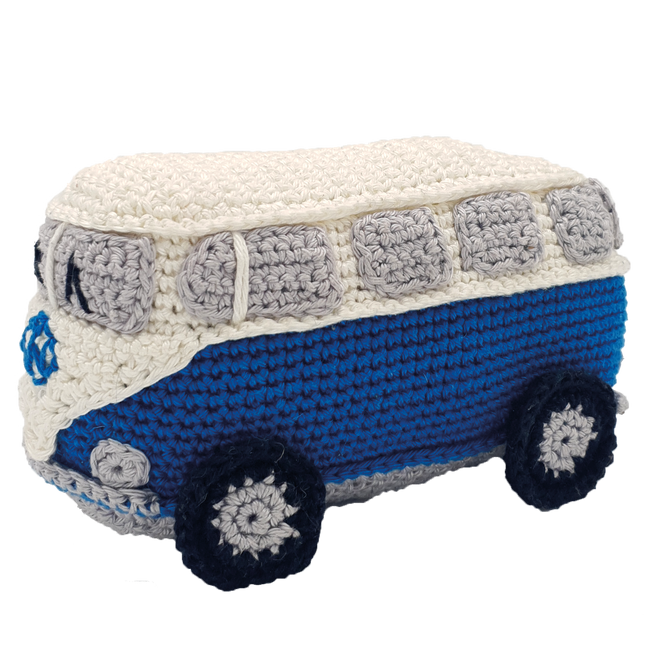 Häkelset Retro Bus Blau - Amigurumi DIY Kit