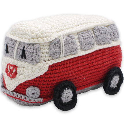 Häkelset Retro Bus Rot - Amigurumi DIY Kit