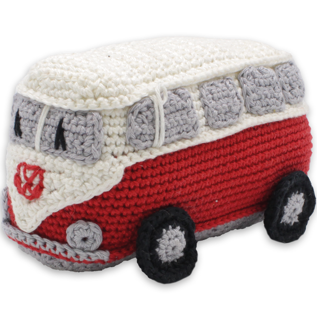 Häkelset Retro Bus Rot - Amigurumi DIY Kit