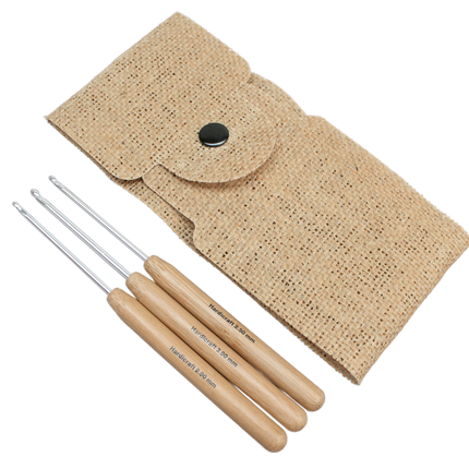 Häkelnadeln Set mit ergonomischem Bambusgriff – 2,0 / 2,5 / 3,0 mm