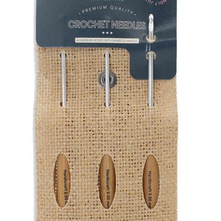 Häkelnadeln Set mit ergonomischem Bambusgriff – 2,0 / 2,5 / 3,0 mm