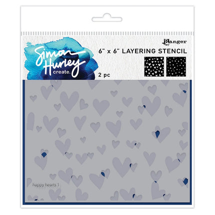 Ranger • Simon Hurley Create Schicht-Schablonen Happy Hearts 2 Stück