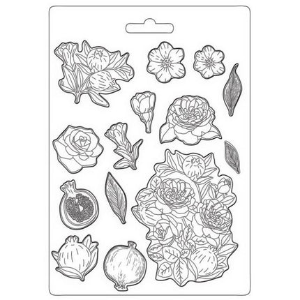 Weiche Form A4 - Casa Granada Granatapfel und Blumen