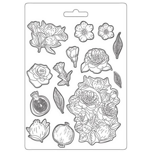 Weiche Form A4 - Casa Granada Granatapfel und Blumen