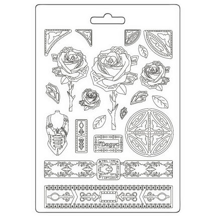 Weiche Form A4 - Sir Vagabond in Fantasy World mechanische Rose und Rahmen