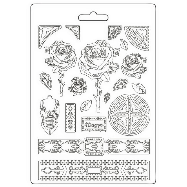 Weiche Form A4 - Sir Vagabond in Fantasy World mechanische Rose und Rahmen