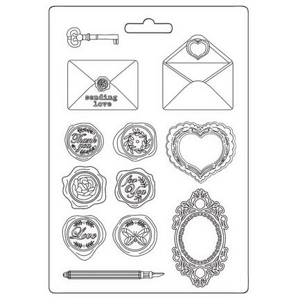 Weiche Form A5 - Shabby Rose Buchstaben und Siegel