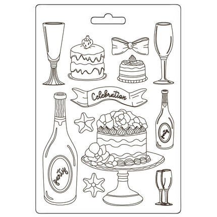 Weiche Form A5 - Masquerade Flöte und Kuchen