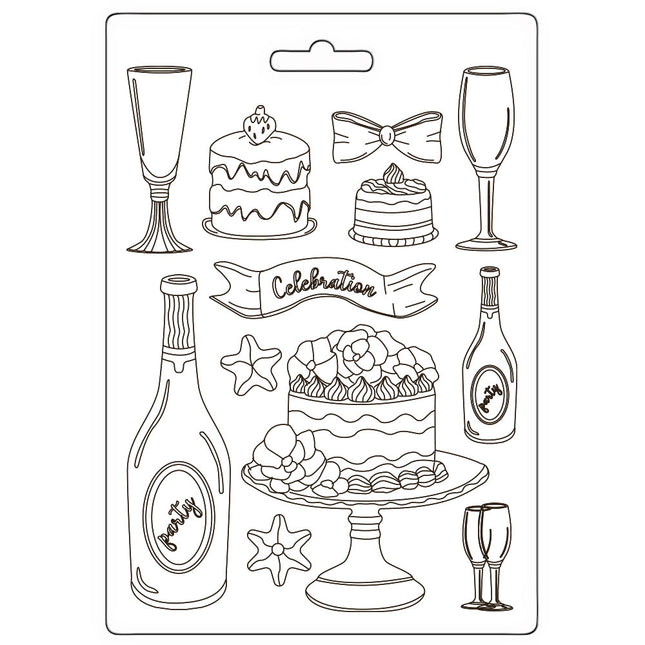 Weiche Form A5 - Masquerade Flöte und Kuchen