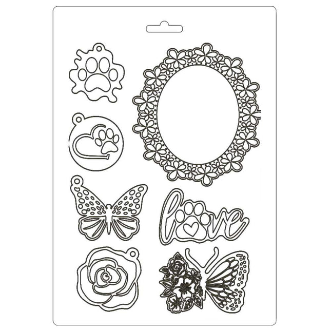 Weiche Form A5 - Circle of Love Rahmen und Schmetterling