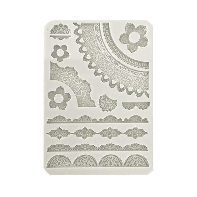 Silikonform A5 - Create Happiness Secret Diary Spitzenränder