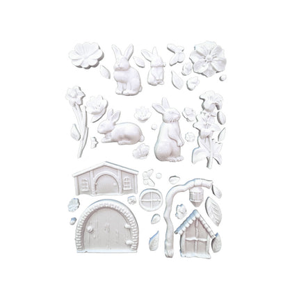 Silikonform A5 - Hase und Blumen
